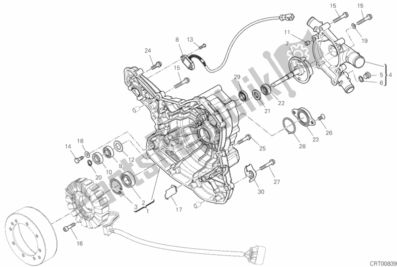 Alle onderdelen voor de Generator Deksel van de Ducati Multistrada 950 USA 2019